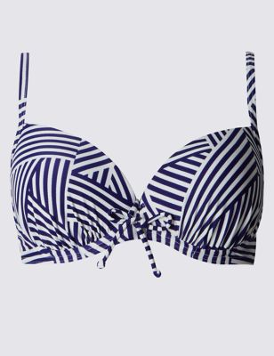 Striped Underwired Bikini Top B-E